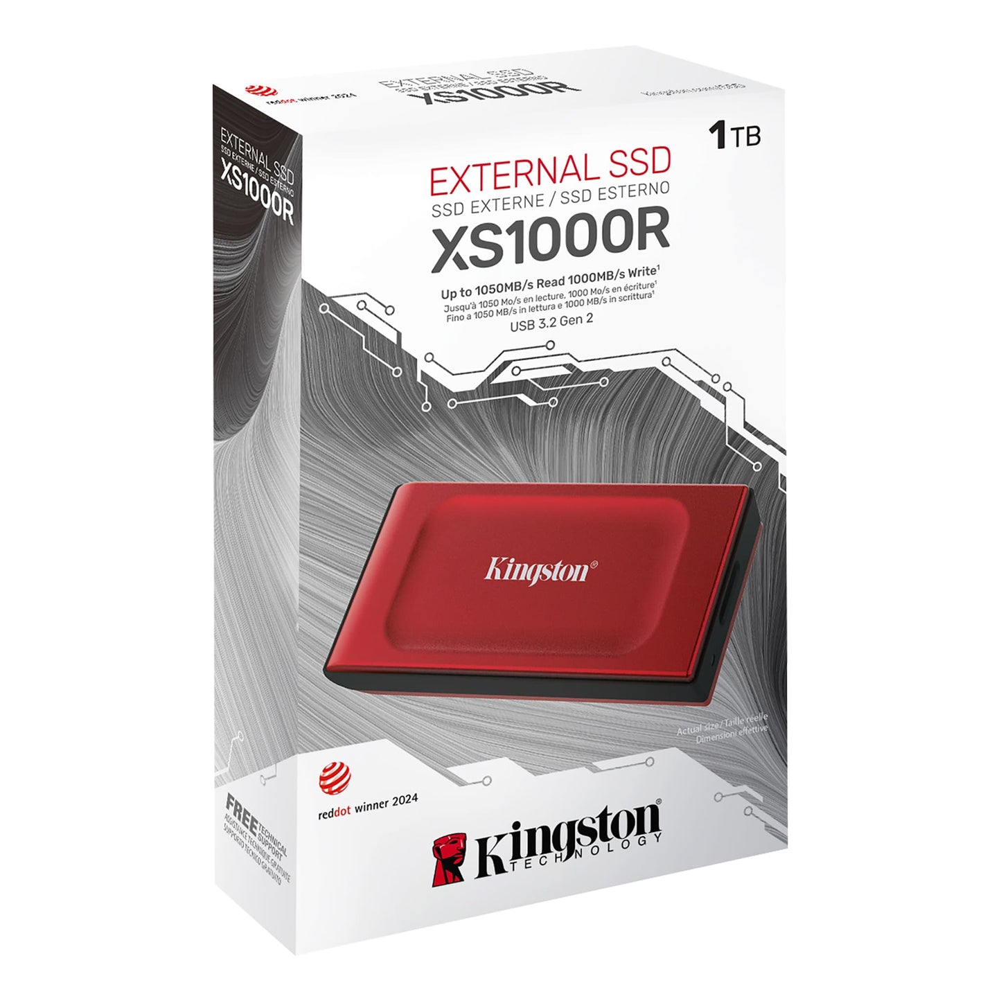 Solid State Drive (SSD vanjski) Kingston XS1000, 1TB, Crveni SXS1000R/1000G