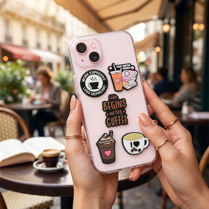 3D naljepnica OEM Coffee za kućište telefona / tableta, set od 5 komada, višebojno