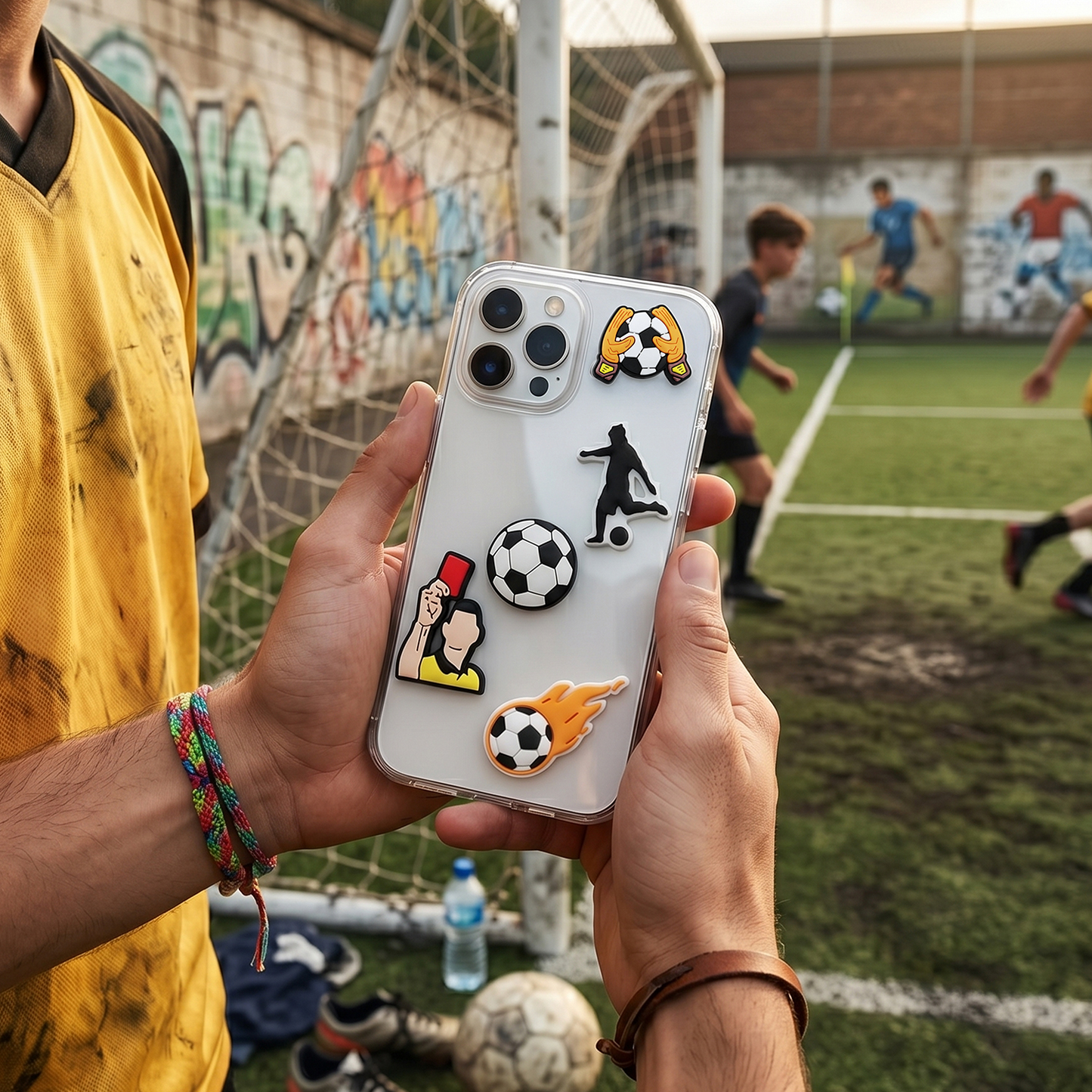 3D OEM Football naljepnica za masku telefona / tableta, set od 5 komada, višebojno
