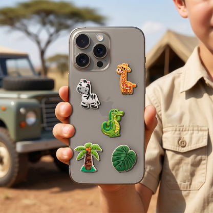 3D OEM Jungle naljepnica za masku telefona / tableta, set od 5 komada, višebojno