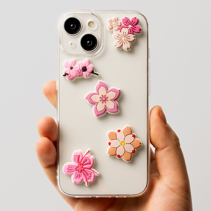 3D naljepnica OEM Pink Blossom za masku telefona / tableta, set od 5 komada, višebojno