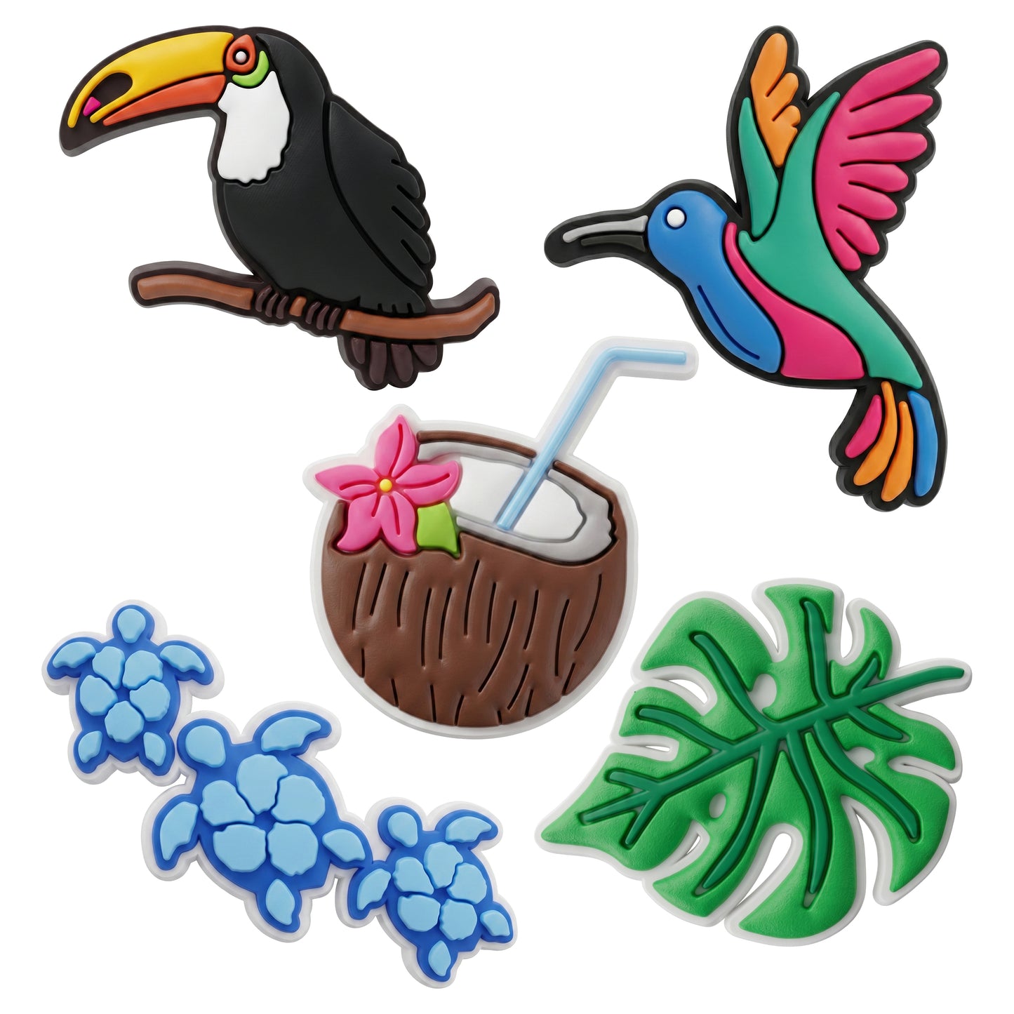 3D naljepnica OEM Tropical Birds za masku telefona / tableta, set od 5 komada, višebojno