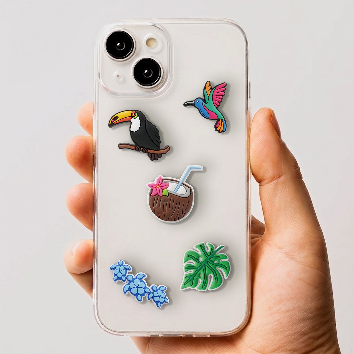 3D naljepnica OEM Tropical Birds za masku telefona / tableta, set od 5 komada, višebojno