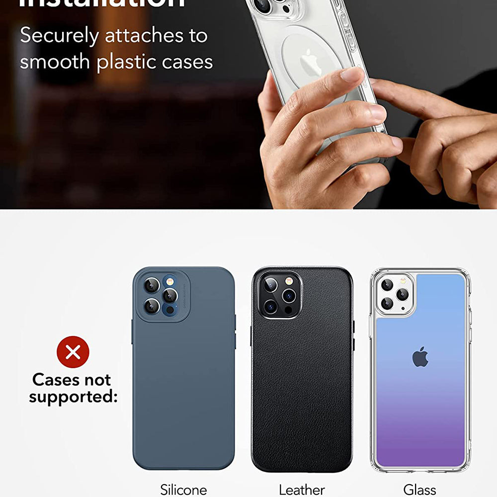 Metalna naljepnica ESR HaloLock, Set od 2 komada, Bijela