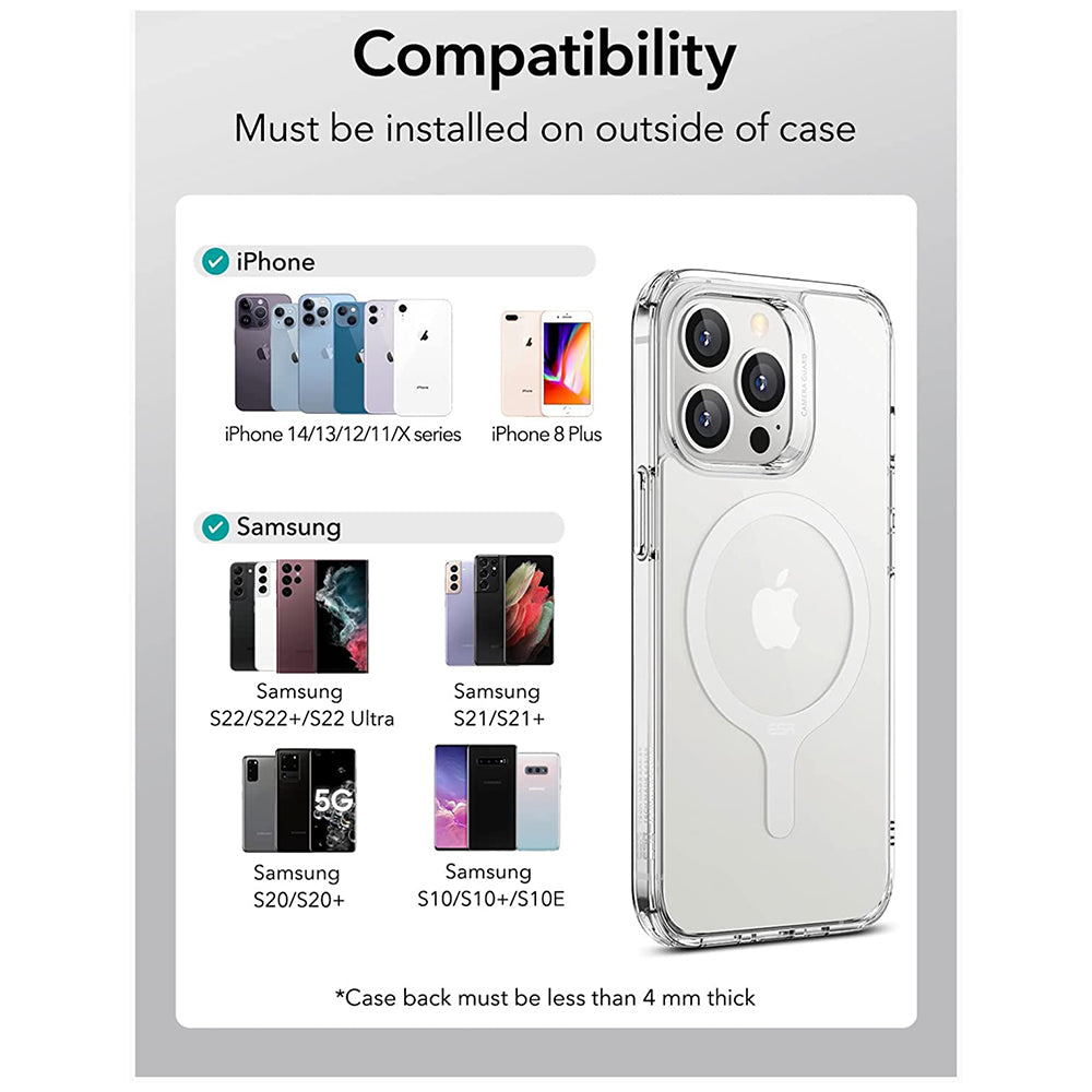 Metalna naljepnica ESR HaloLock, Set od 2 komada, Bijela