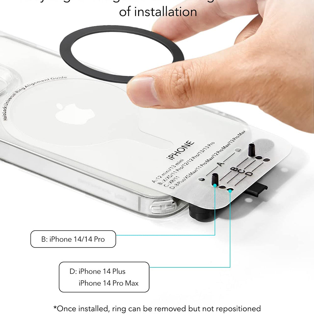 Metalna naljepnica ESR HaloLock, Set od 2 komada, Crna