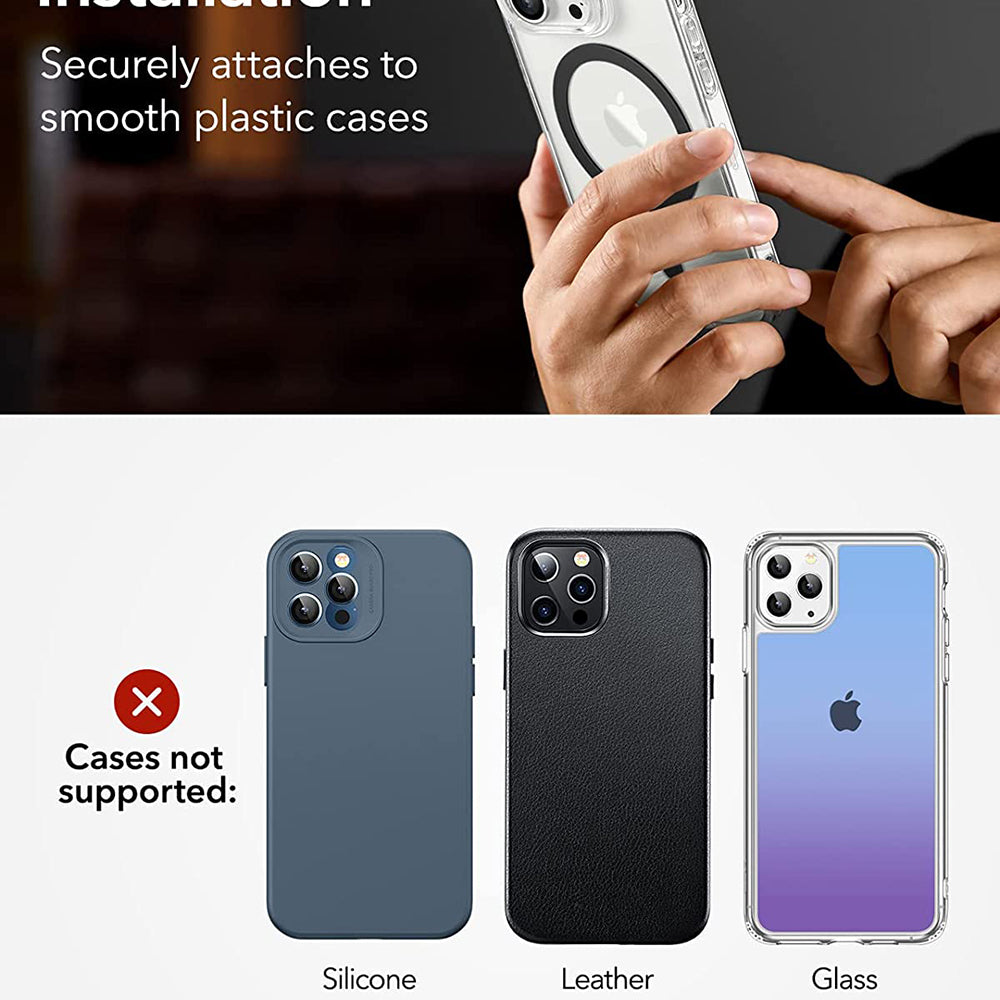 Metalna naljepnica ESR HaloLock, Set od 2 komada, Crna