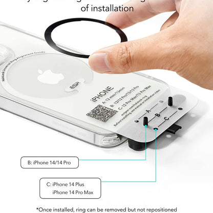 Metalna naljepnica ESR HaloLock, Set 2 komada, Crno Srebrna