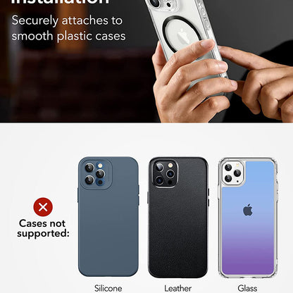 Metalna naljepnica ESR HaloLock, Set 2 komada, Crno Srebrna