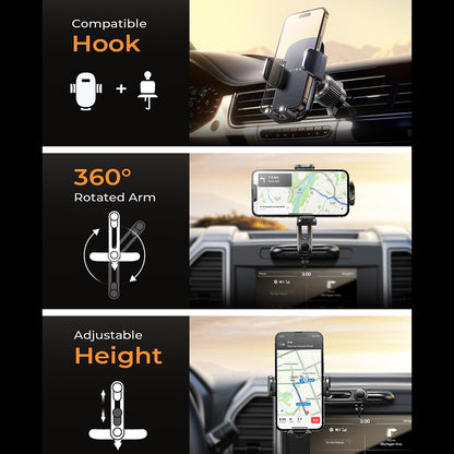 Auto nosač Lisen 2u1, 4.7inch - 7.2inch, Crni YL0222040016