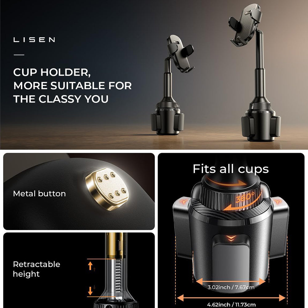 Auto nosač Lisen, 4.7inch - 7.2inch, Crni YL0220100001