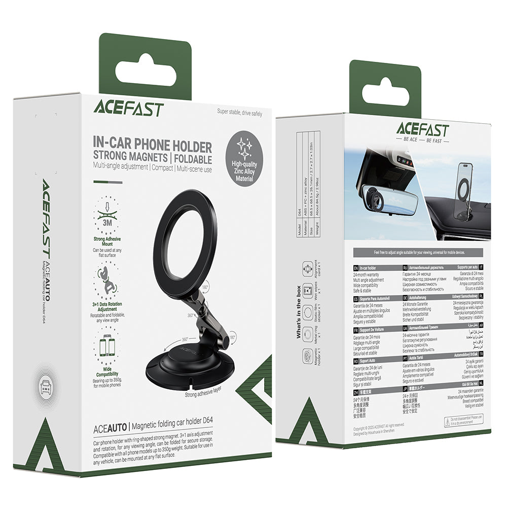 Magnetski auto nosač Acefast D64, Univerzalan, Crni