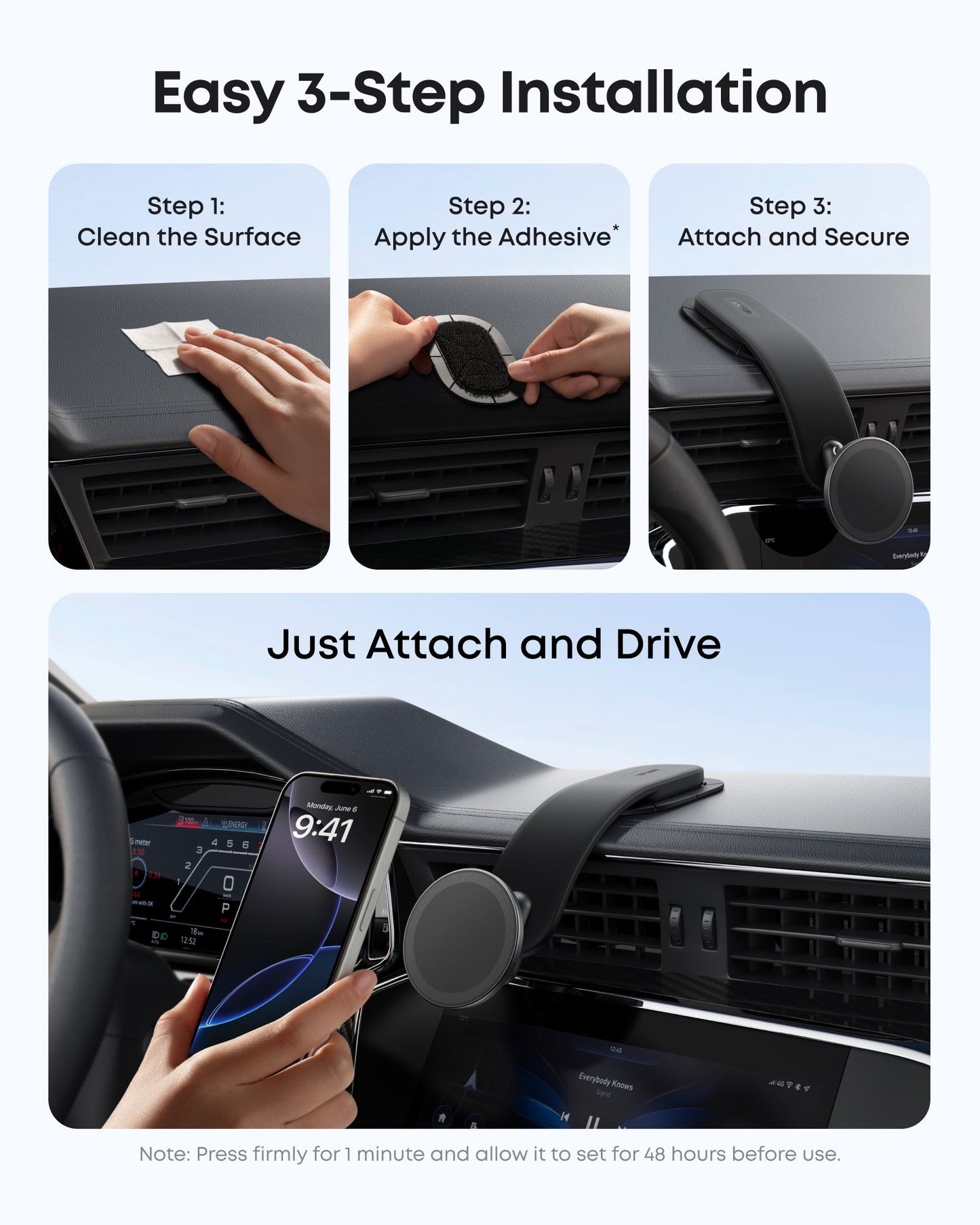 Auto Magnetni Nosac Anker Nano, Univerzalan, Crni A9110H11