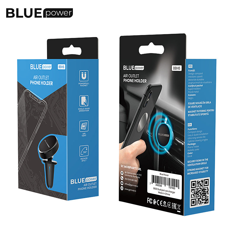 Auto nosač Magnetski BLUE Power BBH6, Univerzalan, Crni