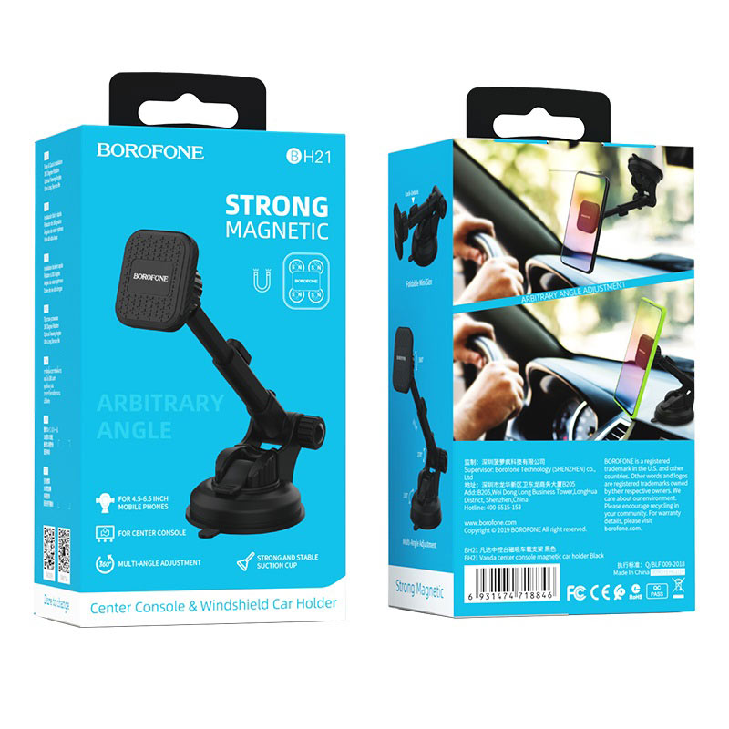 Univerzalni magnetski auto držač Borofone BH21 Vanda, crni