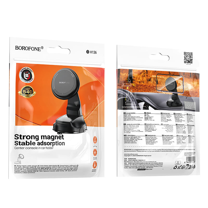 Magnetni auto držač Borofone BH136 Parker, 4.5 inča - 7 inča, Crni