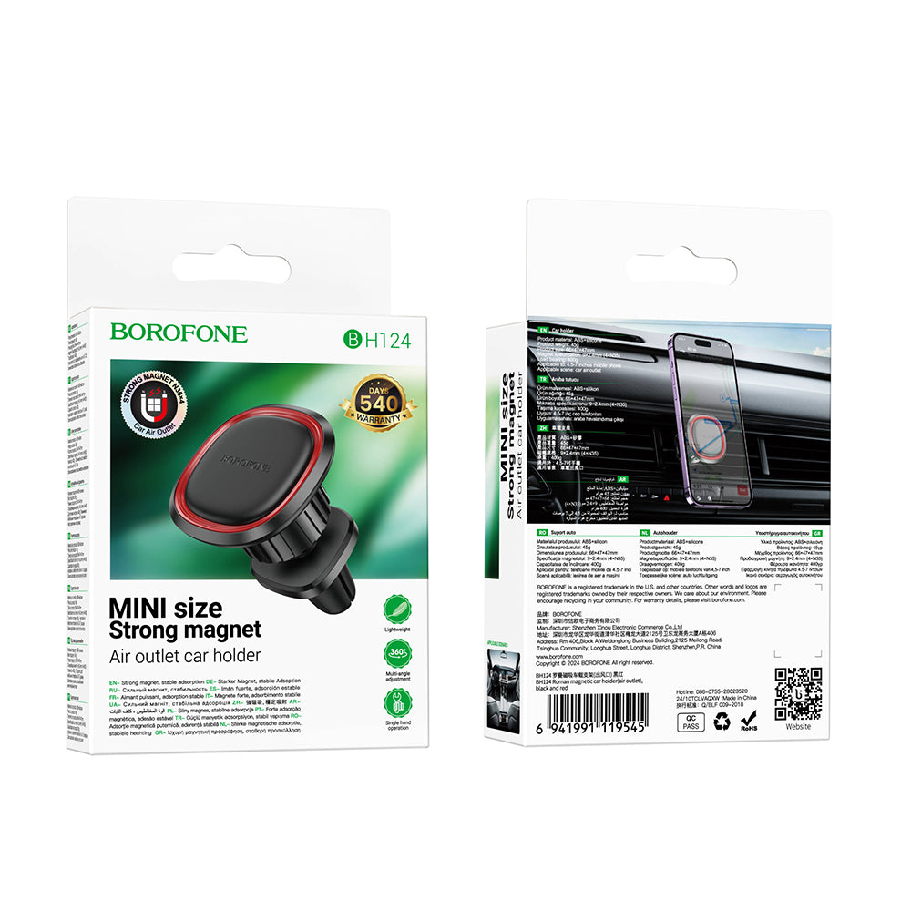 Univerzalni magnetski auto držač Borofone BH124 Roman, Crni