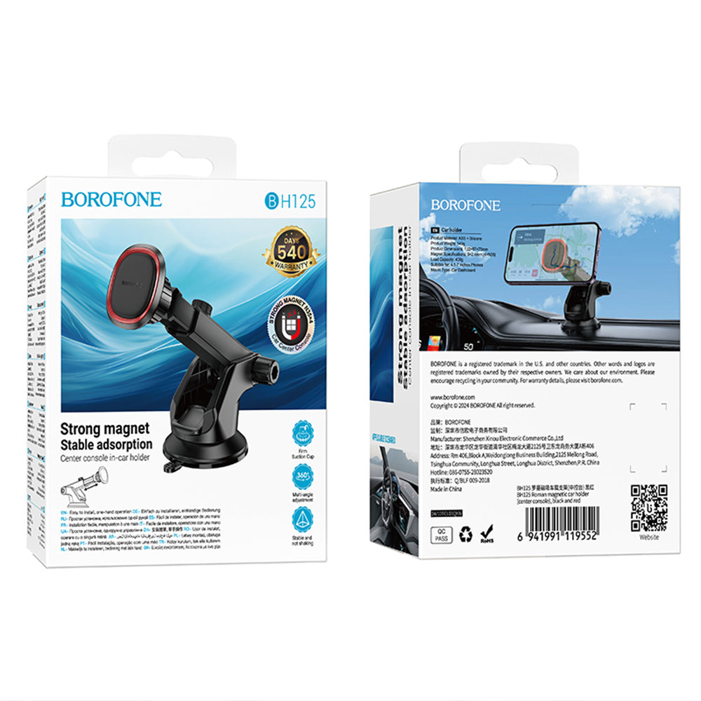 Univerzalni magnetski auto držač Borofone BH125 Roman, crni