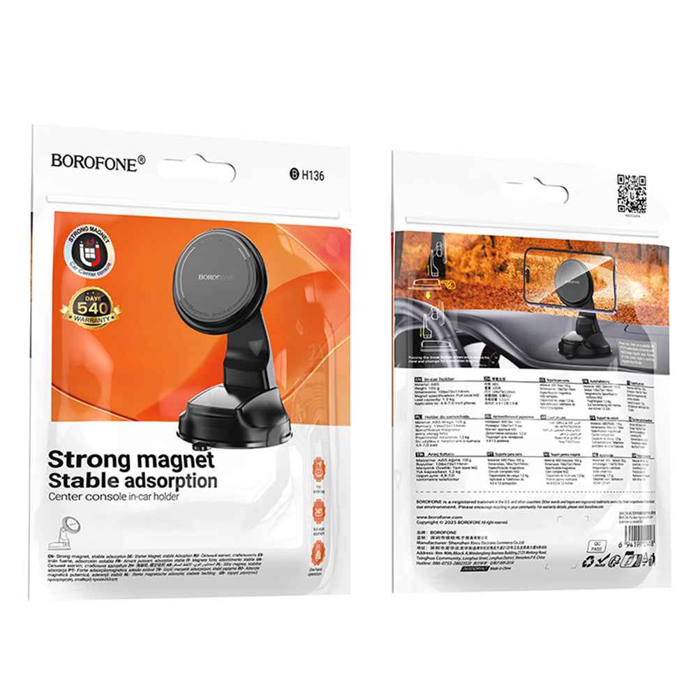 Magnetni auto držač Borofone BH136 Parker, 4.5 inča - 7 inča, Crni