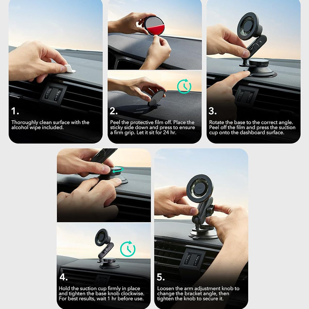 Magnetni auto nosač ESR OmniLock Dash, Univerzalan, Crni