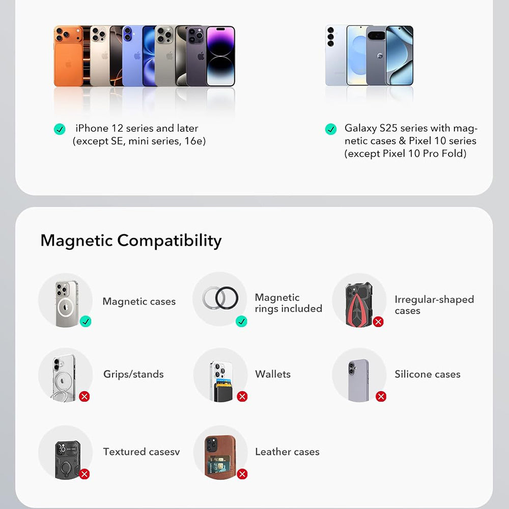 Magnetni auto nosač ESR OmniLock Dash, Univerzalan, Crni