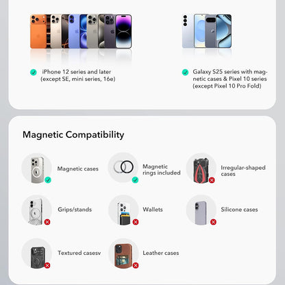 Magnetni auto nosač ESR OmniLock Dash, Univerzalan, Crni