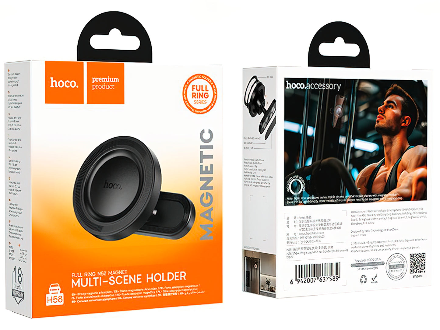 Magnetni auto nosač HOCO H58, 4.5inch - 7inch, Crni