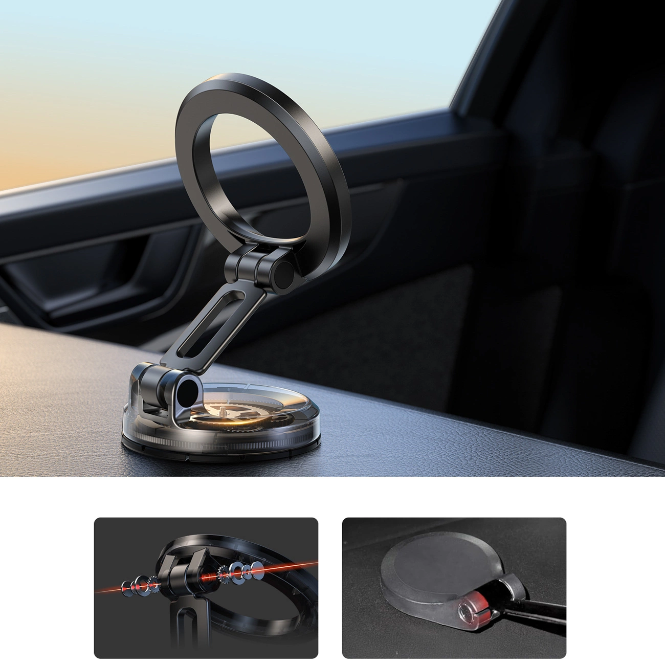 Magnetni auto držač Joyroom JR-ZS505, 4.7 inča - 7 inča, Crni