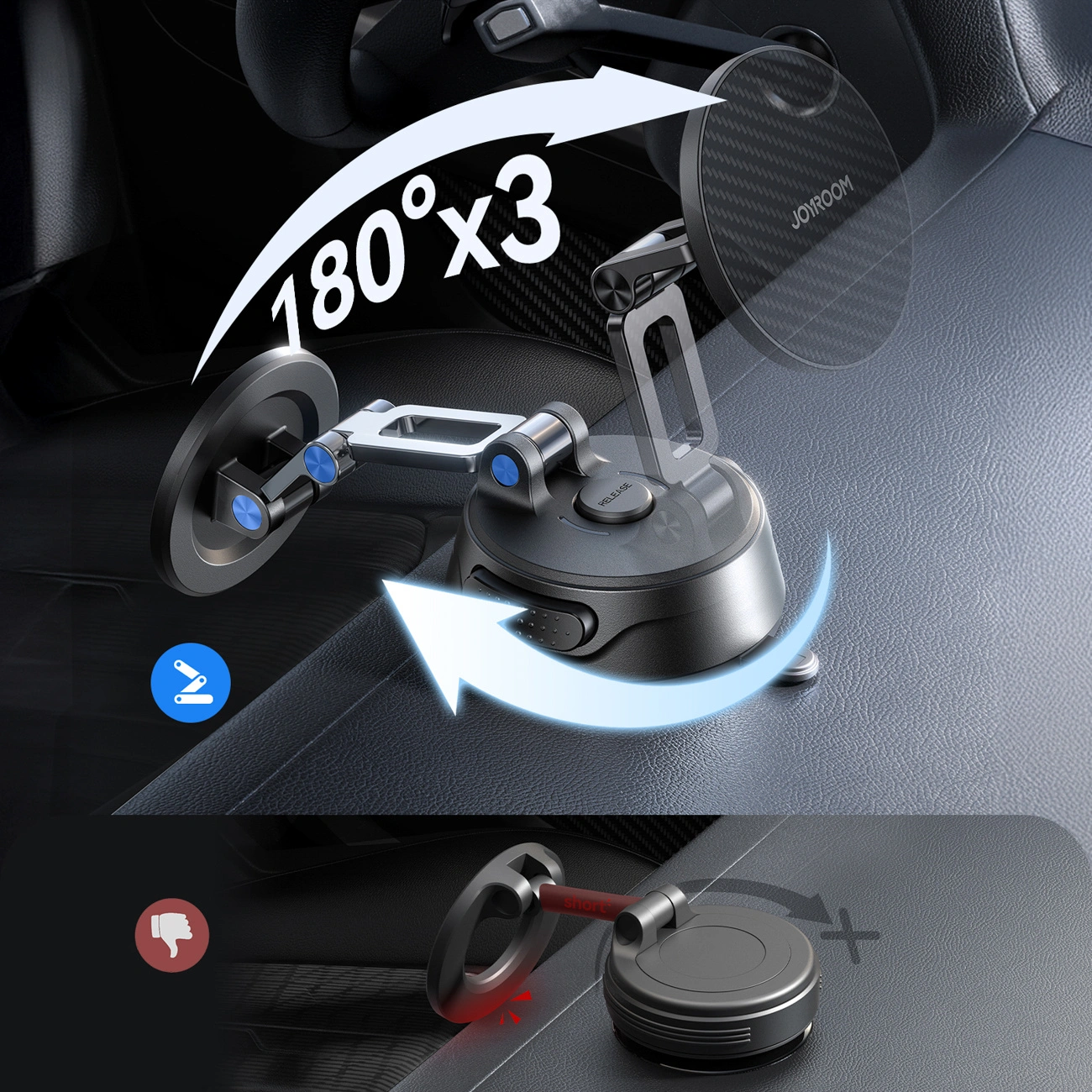 Univerzalni magnetski auto držač Joyroom JR-ZS51, Crni