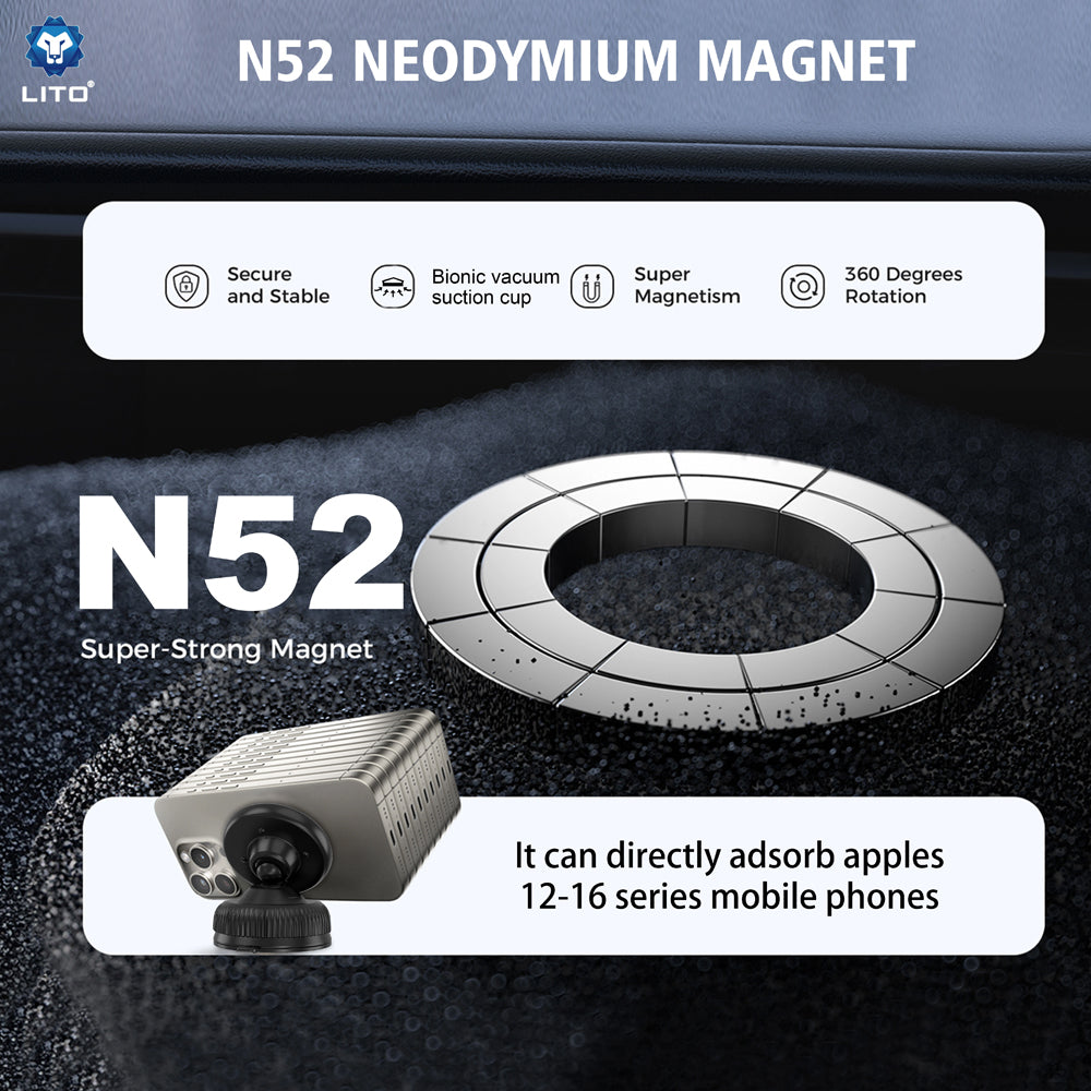 Auto magnetni nosač Lito LT-W12, Univerzalan, Crni