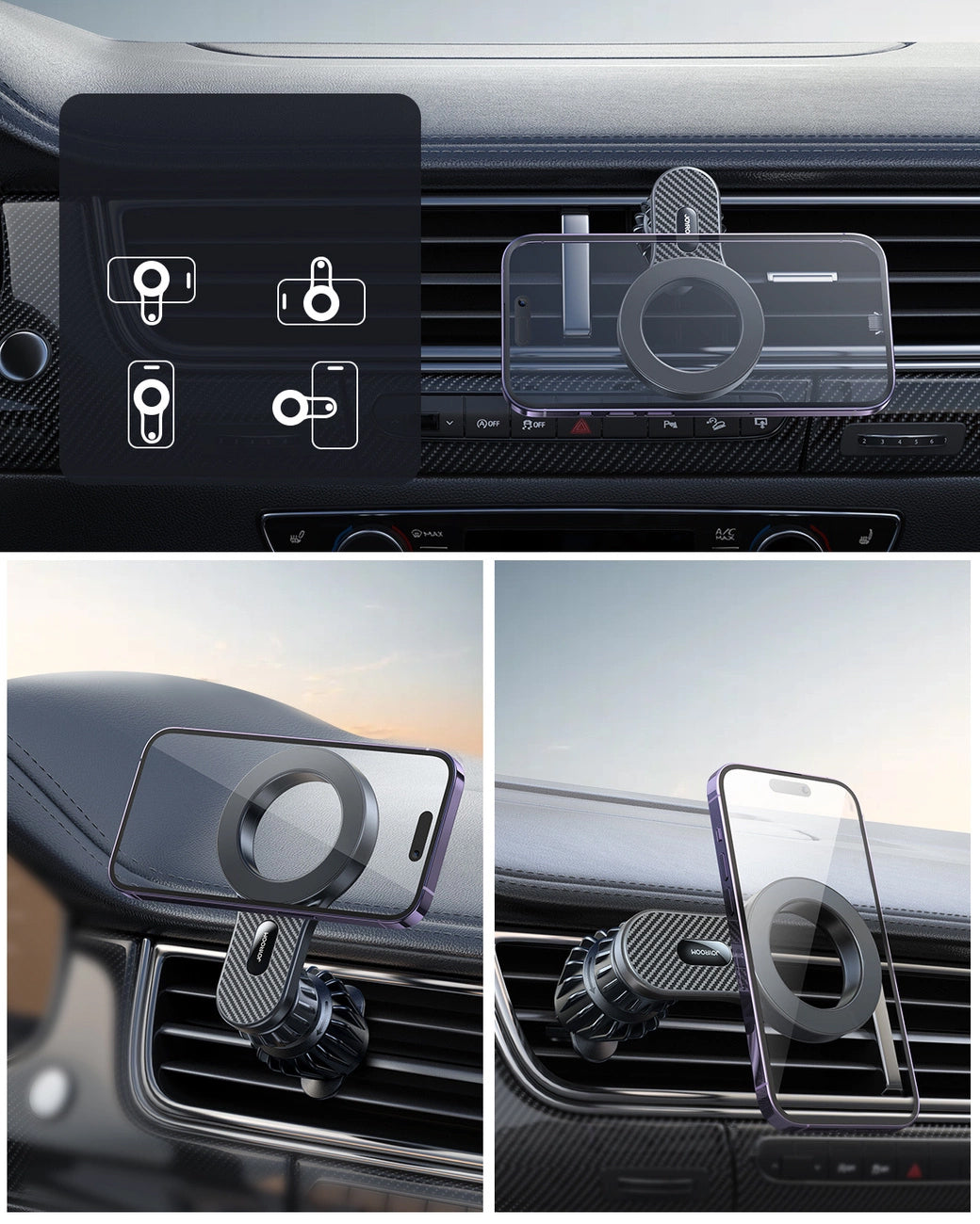 Magnetni auto nosač Joyroom JR-ZS355 Air Vent, Univerzalan, Crni