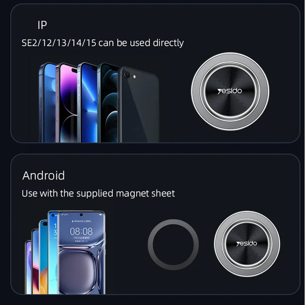 Magnetski auto nosač Yesido C179, Univerzalan, Crni