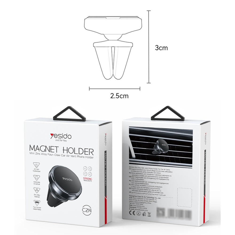 Magnetni auto nosač Yesido C214, Univerzalan, Crni
