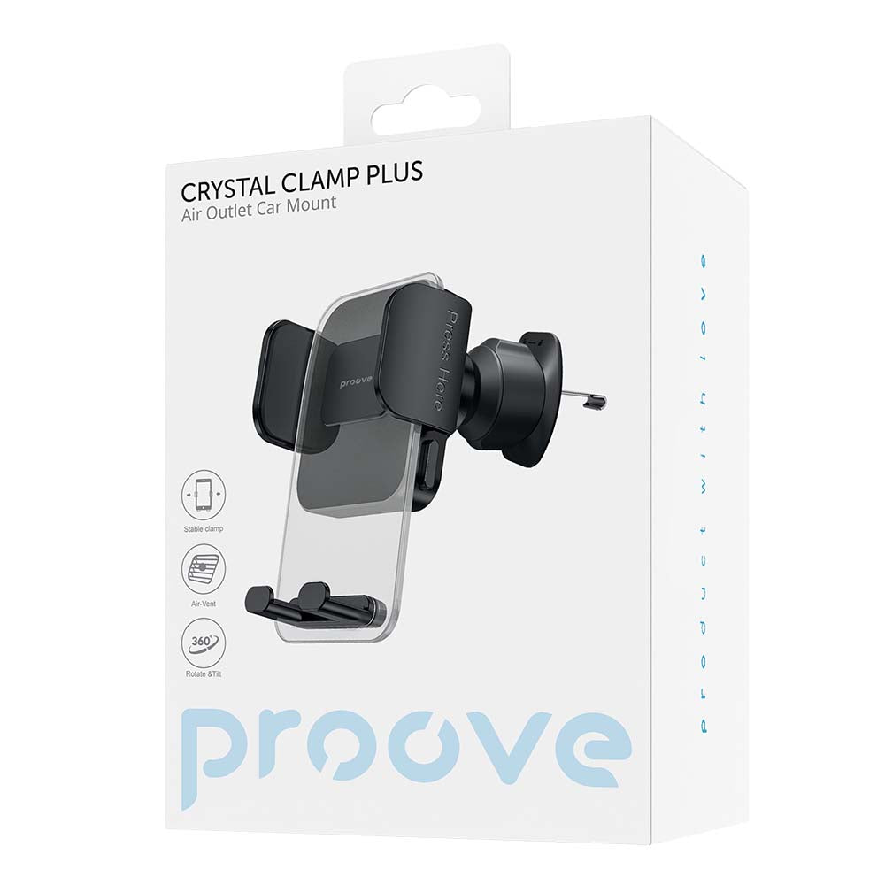 Auto nosač Proove Crystal Clamp Plus Vent, 4.7inch - 6.9inch, Crni CHCCP0000001