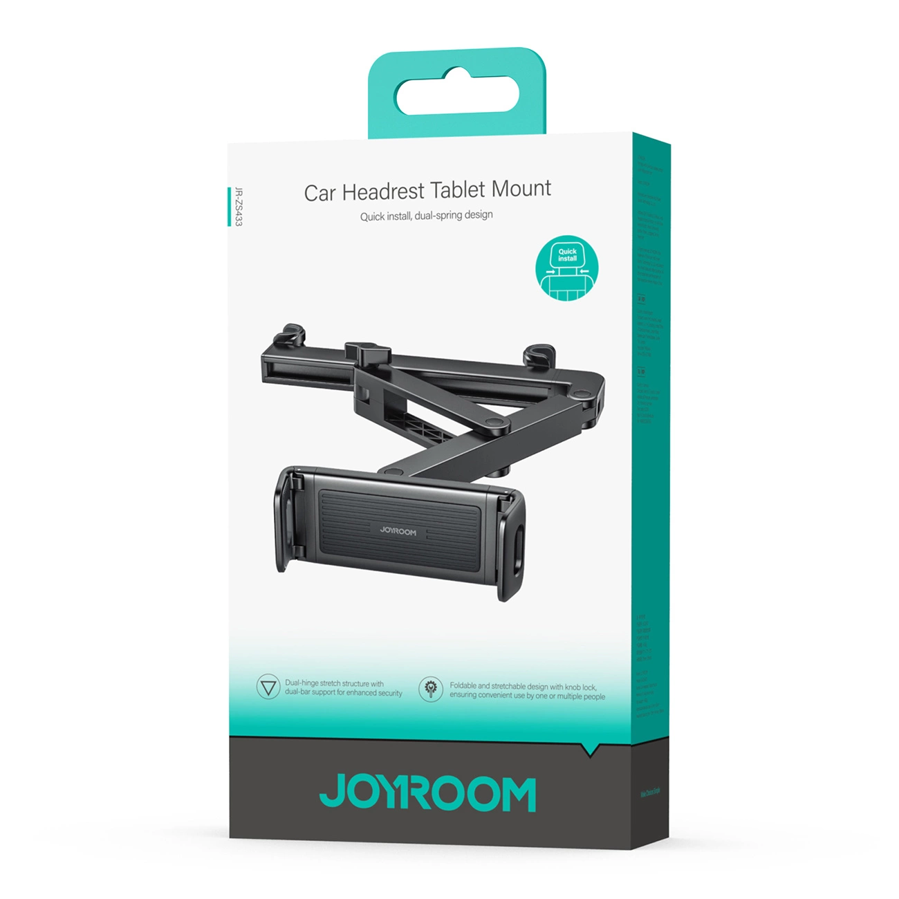 Joyroom JR-ZS433 držač za naslon za glavu za telefon / tablet, 4.7inch - 13inch, crna