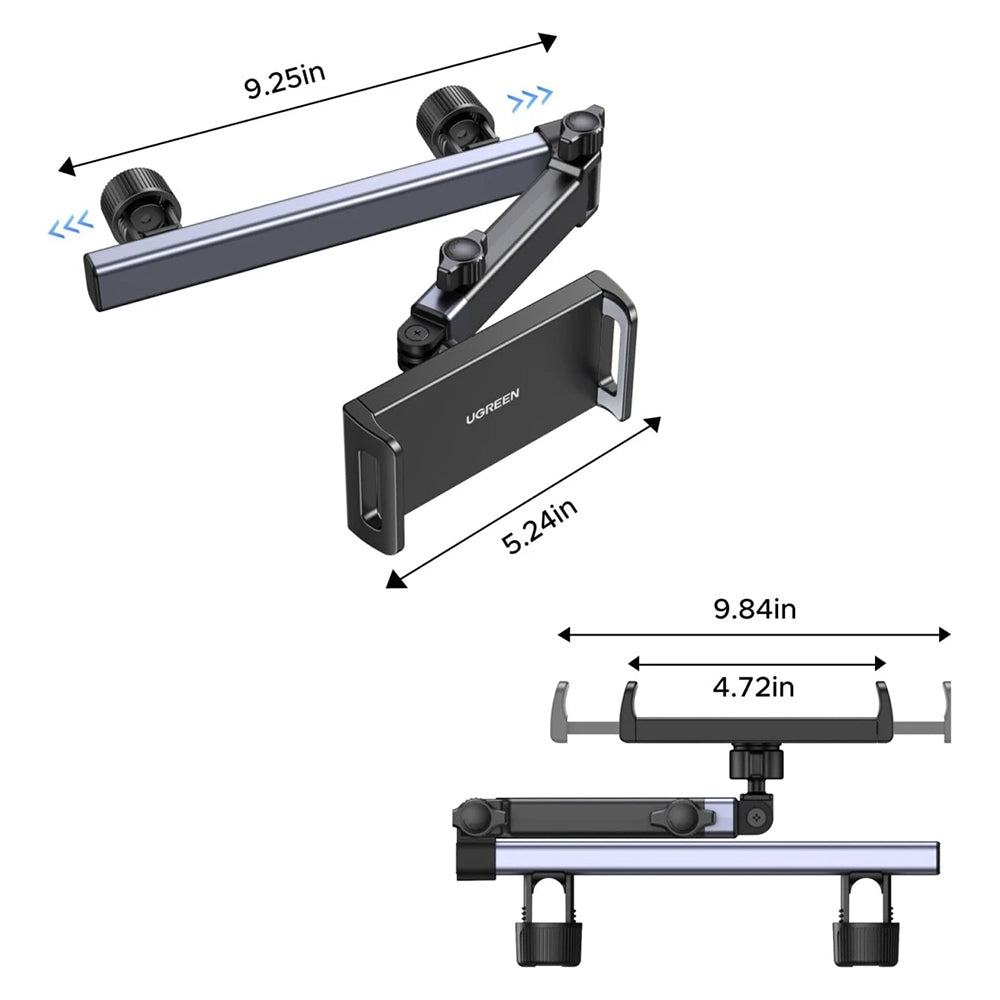 Auto nosač za naslon za glavu UGREEN LP904 (55443), 4.7inch - 9.8inch, Crni