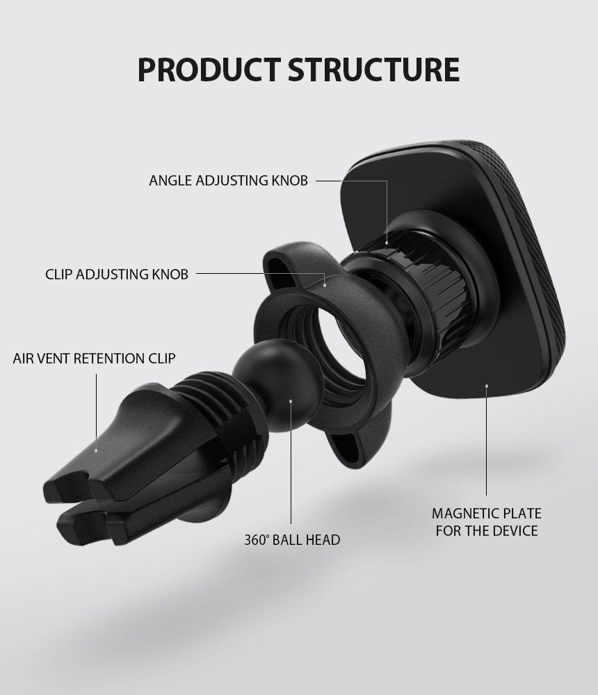 Univerzalni magnetski auto držač Ringke Power Clip, crni
