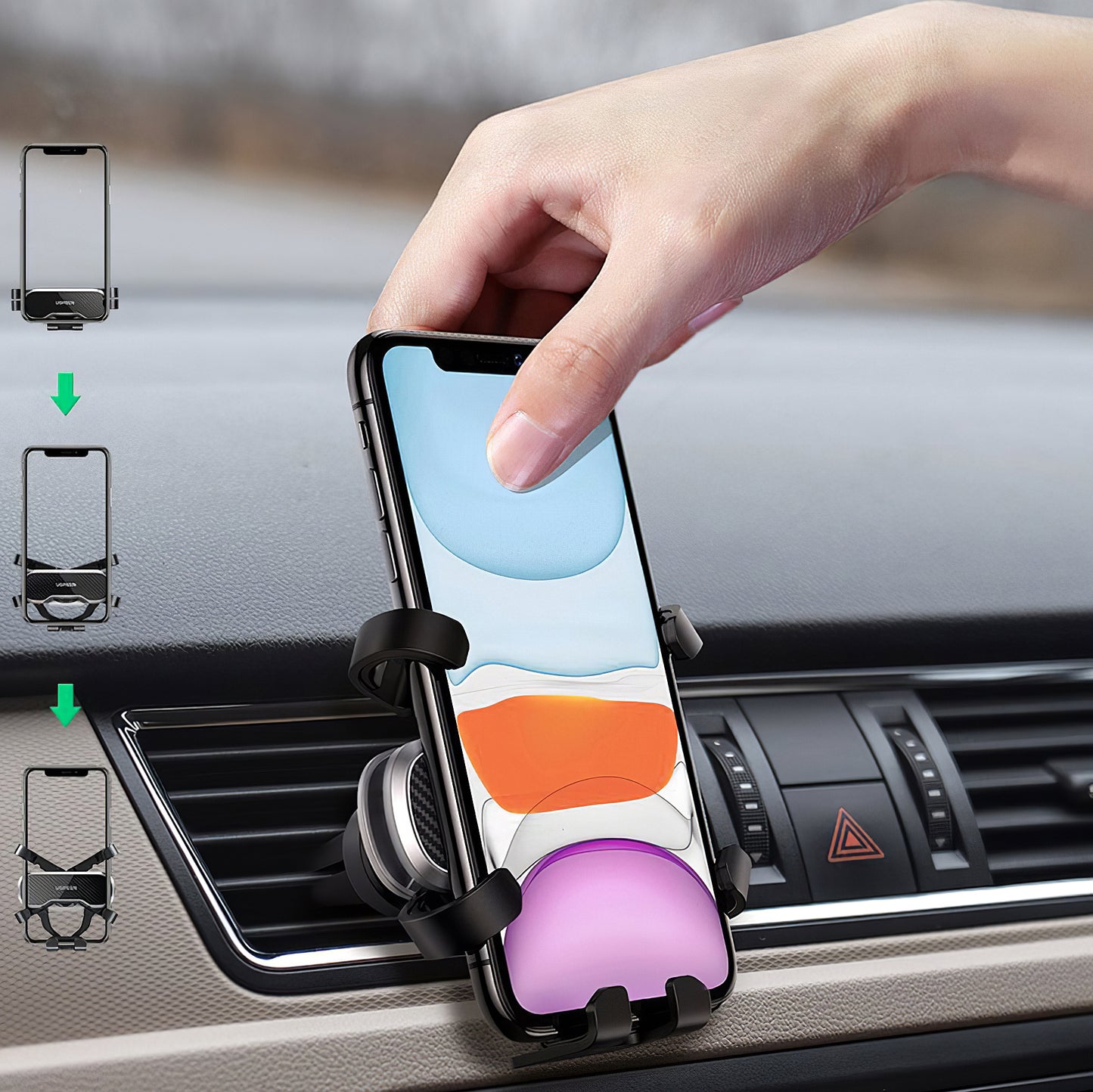 Auto nosač UGREEN Gravity Air Vent, Univerzalan, Crni