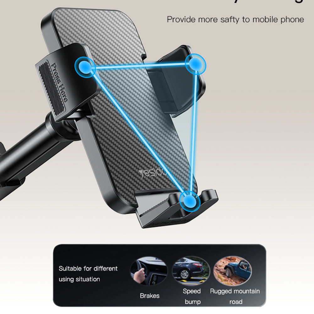 Auto nosač Yesido C173, 4.7inch - 7.2inch, Crni