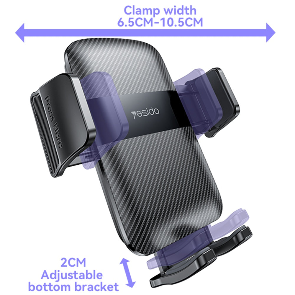 Auto nosač Yesido C251, 4.8inch - 7.2inch, Crni