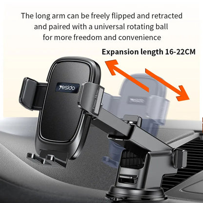 Auto nosač Yesido C262, 4.7inch - 7.2inch, Crni