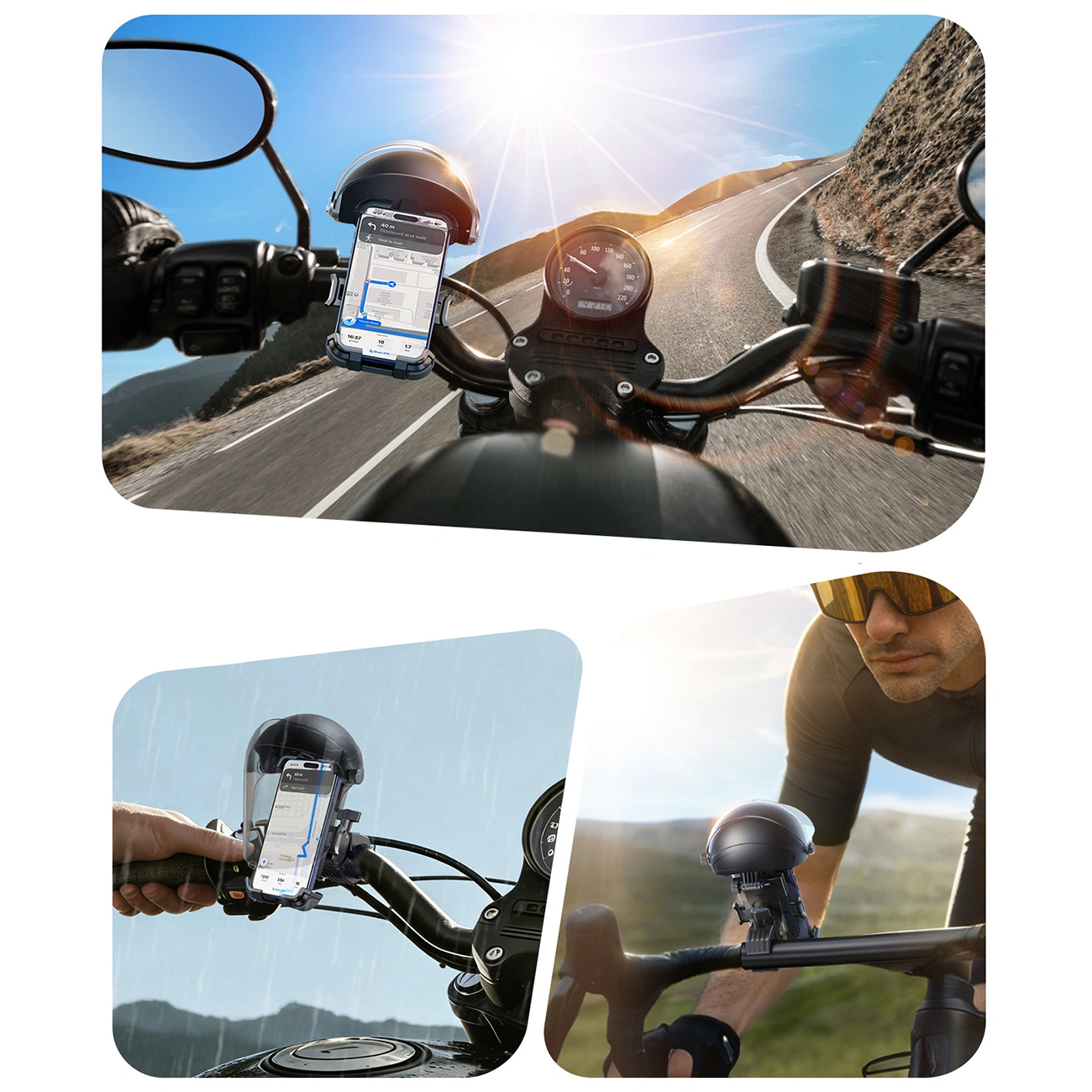 Držač za bicikl motocikl s sjenilom Joyroom JR-ZS526, 4.7inch - 7inch, Crna