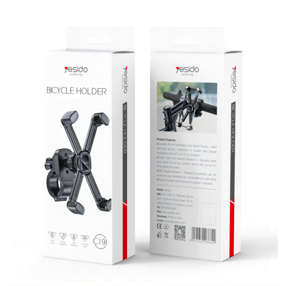 Nosiljka za bicikl Yesido C191, 4.5inch - 6.8inch, Crna