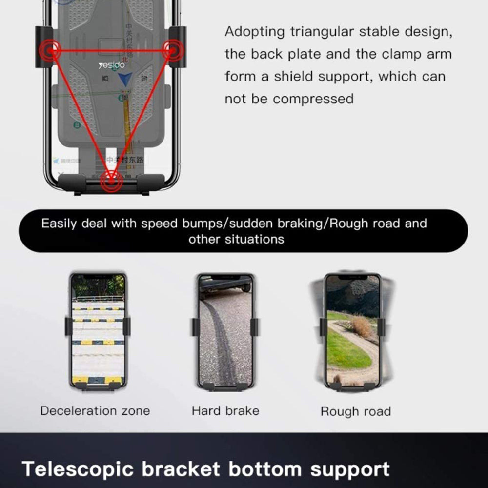 Nosiljka za bicikl Yesido C94, 4 inča - 6.5 inča, Crna
