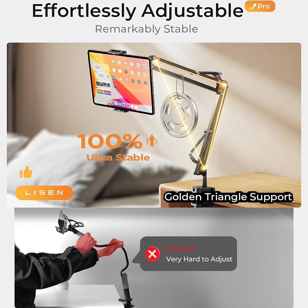 Stalak za stol Lisen za telefon / tablet, 4.7inch - 12.9inch, Crni YL0223060007