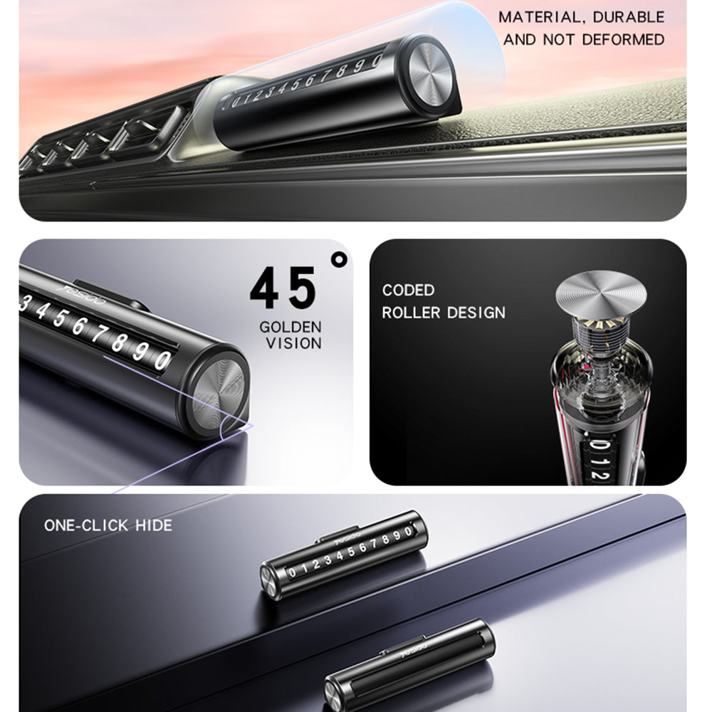 Nosilac za broj telefona za auto Yesido C202, Crni