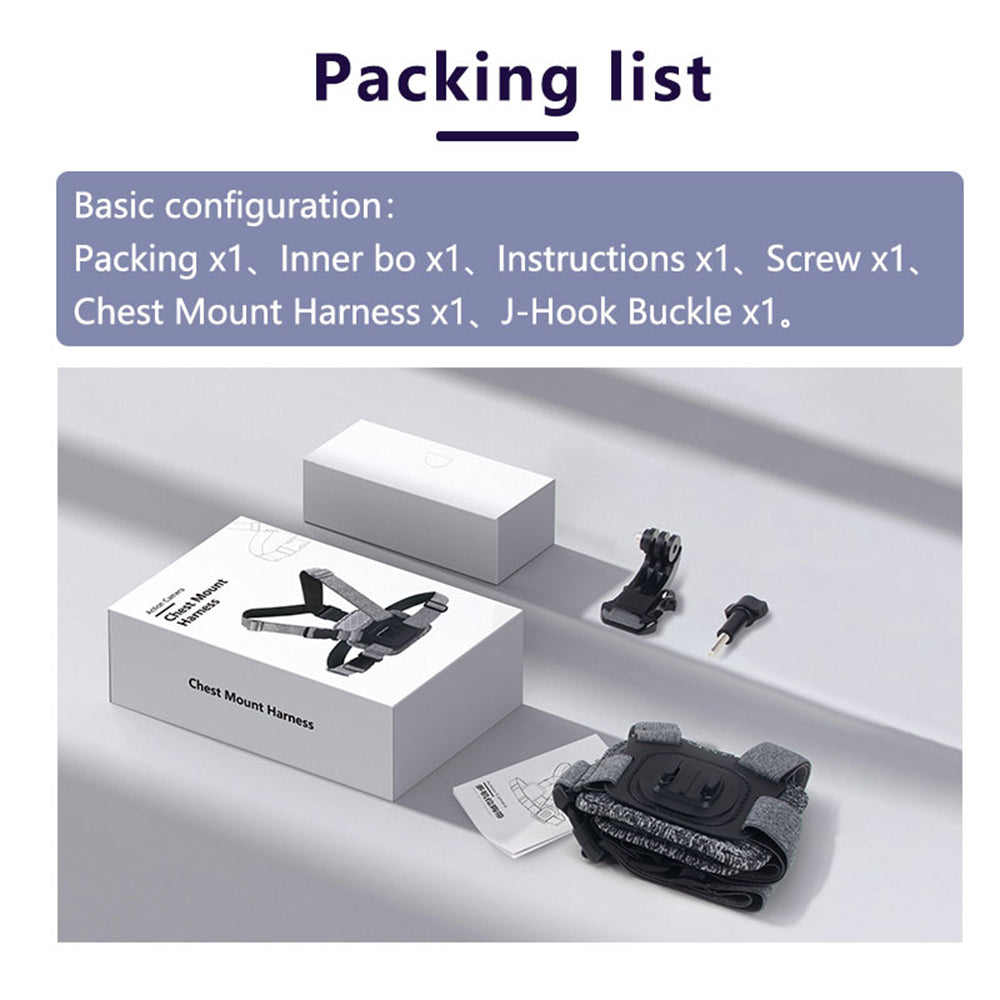 Nosač za prsa Sportska kamera Techsuit JX-002 za GoPro seriju, Siva