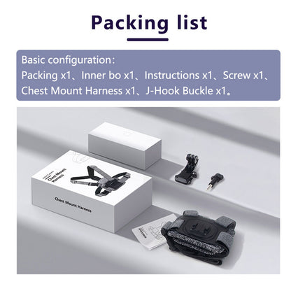 Nosač za prsa Sportska kamera Techsuit JX-002 za GoPro seriju, Siva
