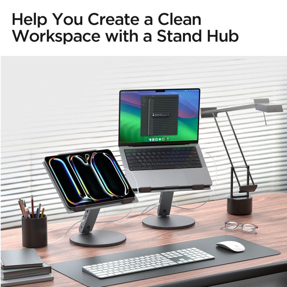 Spigen LD204H stalak za laptop, Srebrni