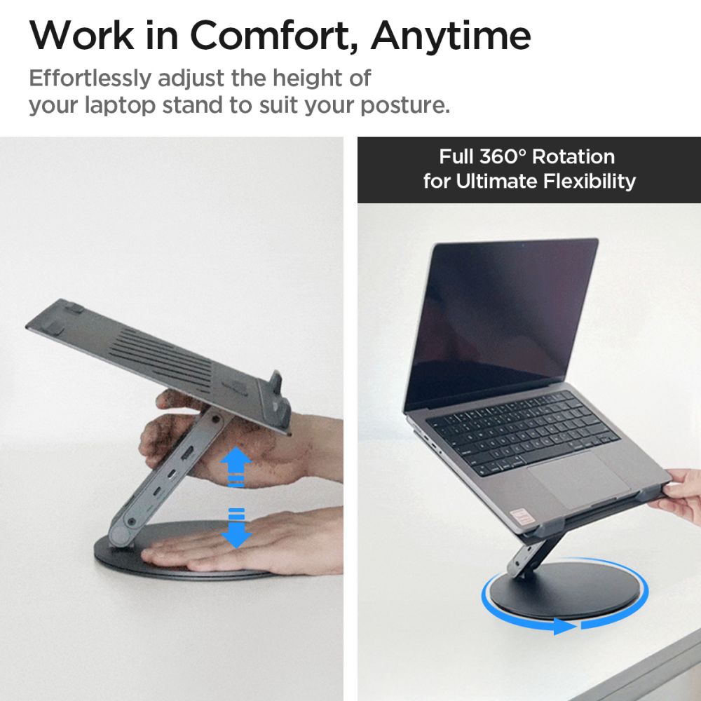 Spigen LD204H stalak za laptop, Srebrni